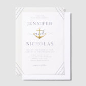 Elegante Nautical Anchor Wedding Pergament Einladungen (Versetzt)