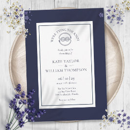 Elegante Nautical Bying The Knot Navy Blue Wedding Einladung