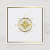 Elegante Nautical Compass Business Card Quadratische Visitenkarte (Vorderseite)