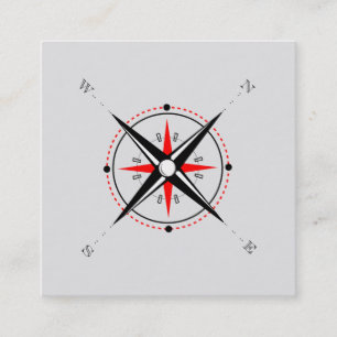 Elegante Nautical Compass Business Card Quadratische Visitenkarte
