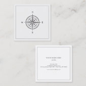 Elegante Nautical Compass Business Card Quadratische Visitenkarte (Vorne/Hinten)