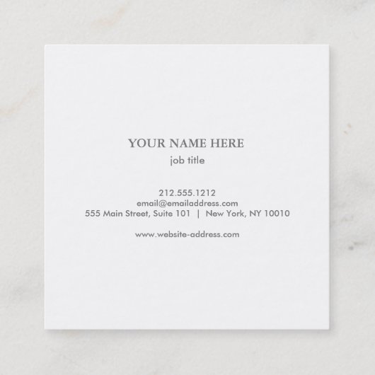 Elegante Nautical Compass Business Card Quadratische Visitenkarte (Rückseite)