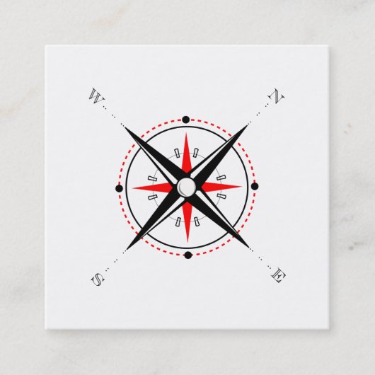 Elegante Nautical Compass Business Card Quadratische Visitenkarte (Vorderseite)