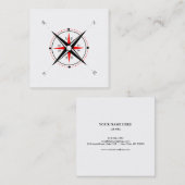 Elegante Nautical Compass Business Card Quadratische Visitenkarte (Vorne/Hinten)