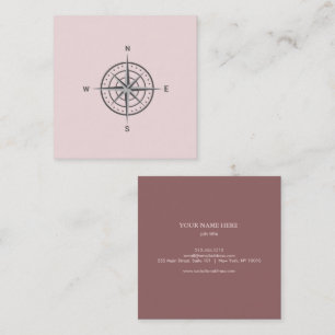 Elegante Nautical Compass Business Card Quadratische Visitenkarte