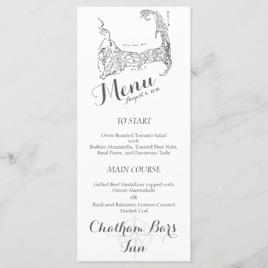 Elegante Nautical Menu Card Menükarte (Vorderseite)