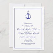 Elegante Nautical Monogram Probe Dinner Einladung (Vorderseite)