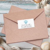 Elegante Nautical Muschel Blue Beach Wedding Adressaufkleber