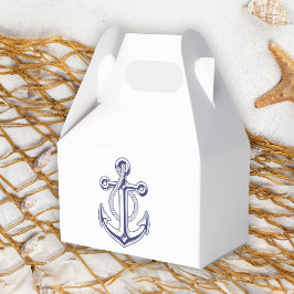 Elegante Nautical Navy Blue Anchor Wedding Party Geschenkschachtel