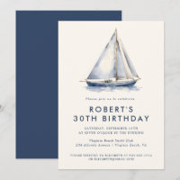 Elegante Nautical Sailboat Erwachsene Party Einlad