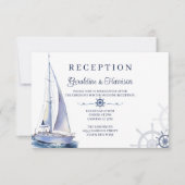Elegante Nautical Sailing Hochzeitskarten Einladung (Vorderseite)