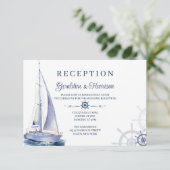 Elegante Nautical Sailing Hochzeitskarten Einladung (Stehend Vorderseite)