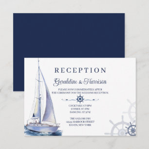 Elegante Nautical Sailing Hochzeitskarten Einladung