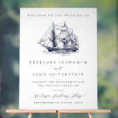 Elegante Nautical Ship Illustration Begrüßung Acrylschild (Neutral)