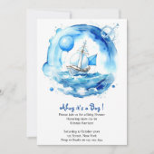 Elegante Nautical Watercolor Boy Baby Shower Einladung (Vorderseite)