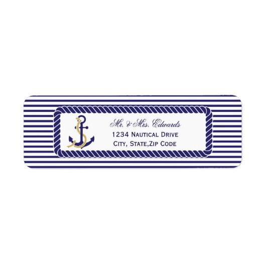 Elegante Nautical Wedding Navy Streifen (Vorne)