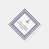 Elegante Nautical Wedding Navy Streifen Serviette (Ecke)