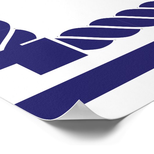 Elegante Nautical Wedding Navy Streifen Willkommen Poster (Ecke)