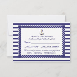Elegante Nautical Wedding RSVP Card Karte