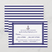 Elegante Nautical Wedding RSVP Card Karte (Vorne/Hinten)