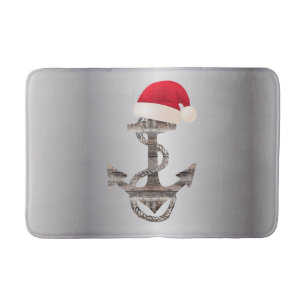 elegante nautische ANCHOR + WEIHNACHTSMANNMÜTZE   Badematte