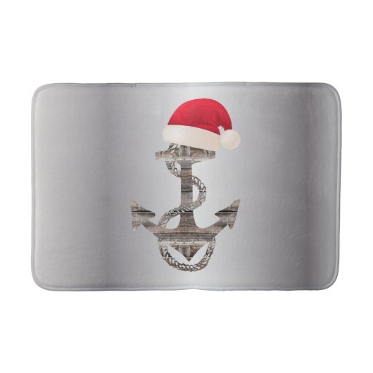 elegante nautische ANCHOR + WEIHNACHTSMANNMÜTZE | Badematte (Vorderseite)