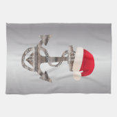 elegante nautische ANCHOR + WEIHNACHTSMANNMÜTZE | Geschirrtuch (Horizontal)