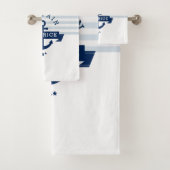 elegante nautische blaue Streifen Badhandtuch Set (Insitu)