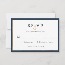 Elegante nautische Goldmedaillenkarte RSVP Karte