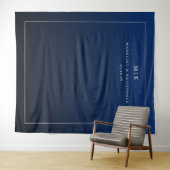 Elegante Navy-Anfangsbuchstaben Wandteppich (Beispiel (Horizontal))