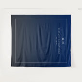 Elegante Navy-Anfangsbuchstaben Wandteppich (Vorderseite (Horizontal))