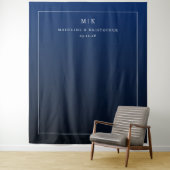Elegante Navy-Anfangsbuchstaben Wandteppich (Beispiel)