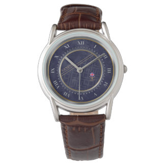 Elegante Navy-Blau-Dial-Uhr mit römischen Ziffern  Armbanduhr