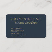 Elegante Navy-Blau-Gold-Berater-QR-Code Visitenkarte (Vorderseite)