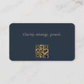 Elegante Navy-Blau-Gold-Berater-QR-Code Visitenkarte (Rückseite)