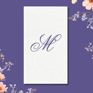 Elegante Navy-Blau-Monogramm-Initiale Serviette
