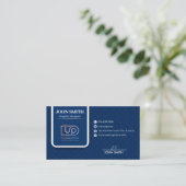 Elegante Navy-Blau Professionelles Studio-Eigenes- Visitenkarte (Stehend Vorderseite)