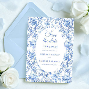 Elegante Navy-Blau-Rosen-Sparen Sie das Datum Hoch Ankündigung