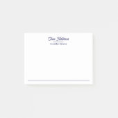 Elegante Navy-Blau- Schrift-Rand Post-it Klebezettel (Vorderseite)