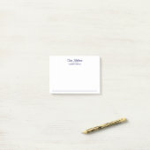 Elegante Navy-Blau- Schrift-Rand Post-it Klebezettel (Auf Schreibtisch)