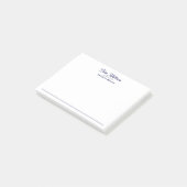 Elegante Navy-Blau- Schrift-Rand Post-it Klebezettel (angewinkelt)