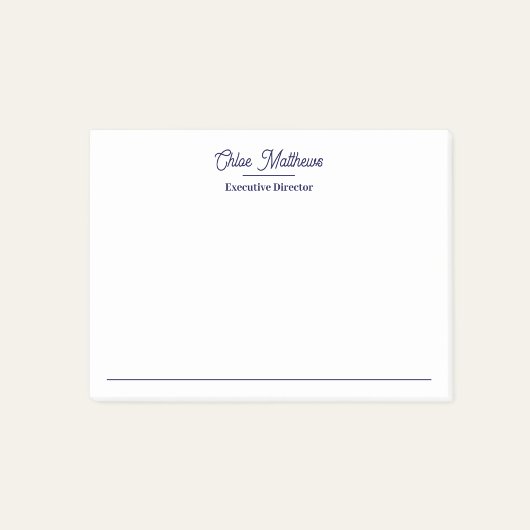 Elegante Navy-Blau- Schrift-Rand Post-it Klebezettel