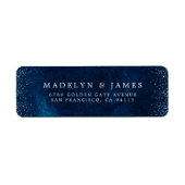 Elegante Navy-Blau-Silber-Glitter-Hochzeit (Vorne)