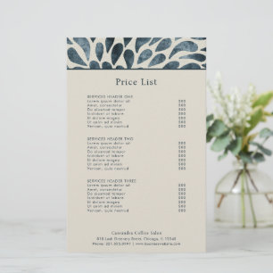 Elegante Navy Blue Abstrakt Modern Price List