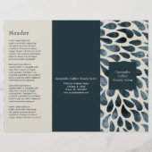 Elegante Navy Blue Abstrakt Modern Trifold Broschü (Vorderseite)
