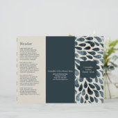 Elegante Navy Blue Abstrakt Modern Trifold Broschü (Stehend Vorderseite)