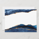 Elegante Navy Blue Agate mit Foto | Taufe Dankeskarte (Rückseite)