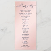 Elegante Navy Blue and Blush Wedding Programm (Rückseite)