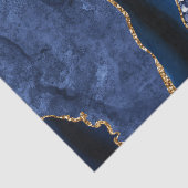 Elegante Navy Blue and Gold Glitzer Ocean Agate Seidenpapier (Detail)