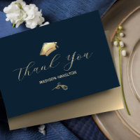 Elegante Navy Blue and Gold Graduation Party